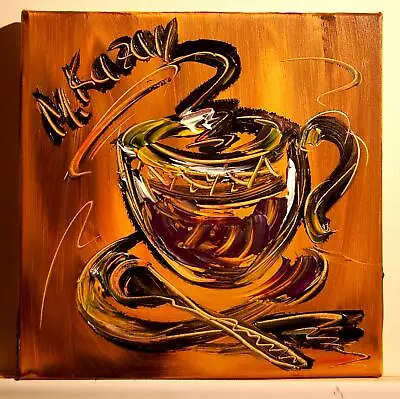 Espresso  Mark Kazav - Original Oil Painting Abstract Modern Art  Tb56vh5 • $47.50