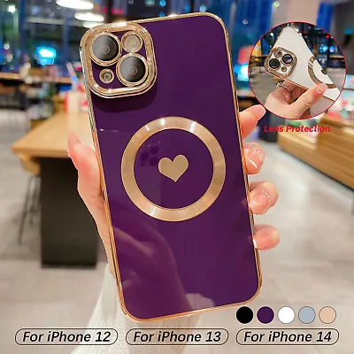 $8.94 • Buy Mag Safe Magnetic Heart Love Plating Case For IPhone 14 13 12 11 Pro Max 87+ SE3