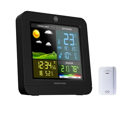 Alarm Clock Station Weather Charts Atomica Marathon Date Thermometer 12cm • $243.84