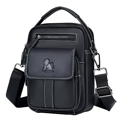 Men's PU Leather Cross Body Messenger Bag Travel Business Shoulder Bags Handbag • £22.29
