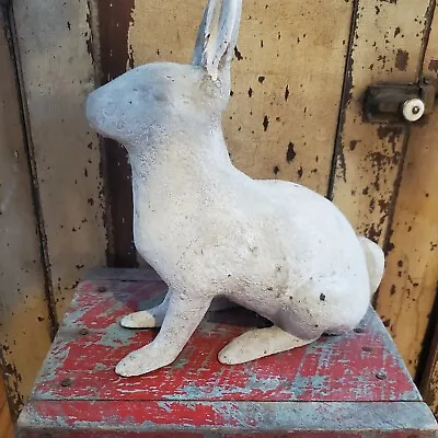 Stunning Large Antique Iron Rabbit Lovely Formold Paint Impressive  Nr Aafa  • $229.99