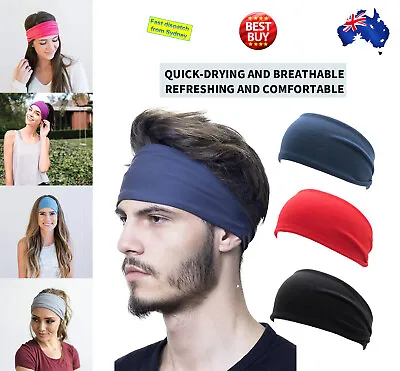 Elastic Sport Hair Band / Headband For Men Women - Sweatband For Gym Yoga AU • $4.45