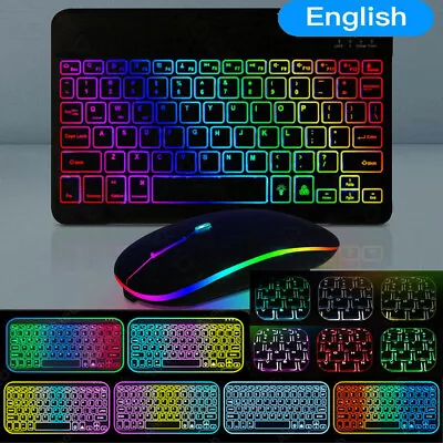 Universal Wireless Bluetooth Backlight Keyboard Mouse For Samsung Galaxy Tablet • $24.99