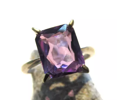 Vintage Estate Synthetic Alexandrite Ring 10k Gold Size 6.25 With NO RESERVE • $16.50