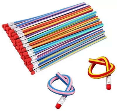 Haawooky 35 Pieces Flexible Soft Pencil Magic Bend Pencils For Kids Children Sch • $13.45