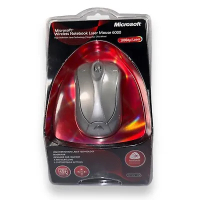 Microsoft Wireless Notebook Laser Mouse 6000 B5W-00001 New Sealed • $35