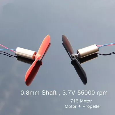 DC 3.7V 55000 RPM 716 Helicopter RC Drone Mini Coreless Motor Plastic Propeller • $2.19