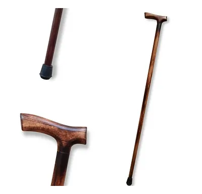£15.99 • Buy FRITZ HANDLE Stripped Wooden Walking Stick Cane Classic Natural Wood Ø27mm [20H]