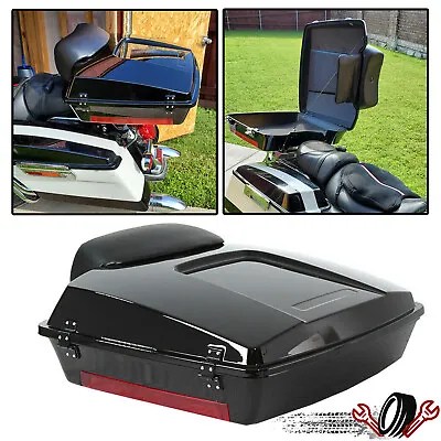 Black Razor Tour Pack Trunk Luggage Backrest For Harley Touring Road Glide 97-13 • $155