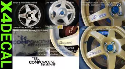 Wheel Decal Stickers Like Compomotive To Fit Rally Wheel With Flag 93mm X4 • $40.48