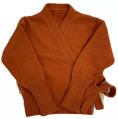 £77.41 • Buy COS Style Orange Women ALPACA WOOL Wrap Over Cardigan EU Size S