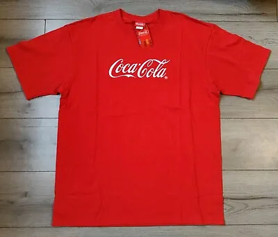 New With Tag Vintage 1999 Red Coca-Cola Embroidered Logo T Shirt - Men's XL • £23.99