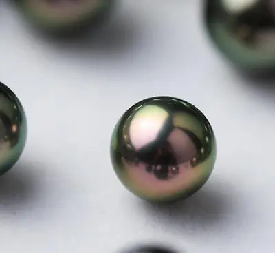 $100 • Buy Stunning 11mm TAHITIAN PEACOCK GREEN ROUND LOOSE PEARL UNDRILLED