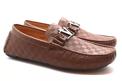 New Mens Slip On Embossed Loafer Buckle Driving Casual Dress  Shoes Uk Size 6-12 • £18.99