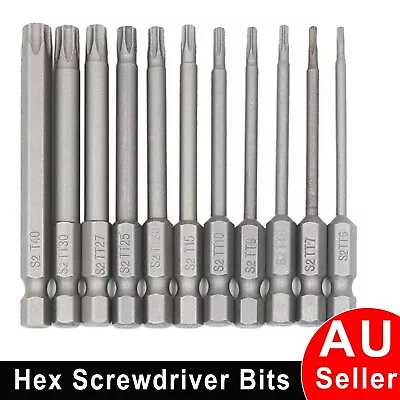 T6-T40 Torx Screwdriver Bit Set Hex Security Magnetic Head Shank Impact Driver • $11.49