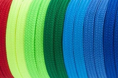 SHOE LACES  Coloured Boot Short Long Kids Adult Trainer Pair Flat Ties 7mm Wide • £1.88