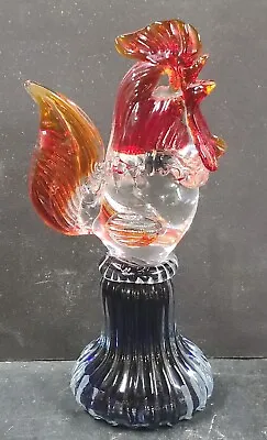 Vintage Murano Style Rooster Art Glass Figurine Hand Blown Heavy 7  • $20.25