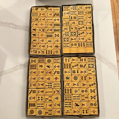 Vintage Mah Jong Set Bakelite144 Large Tiles    Catalin With Case • $485