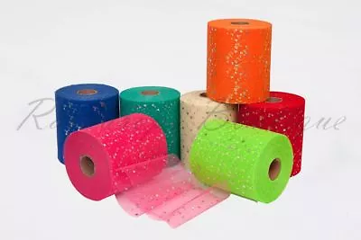 Tutu TULLE ROLLS 6  X 100 Yds Sequin Spot Hologram Laser Craft Fabric EN71 Test • £13.95