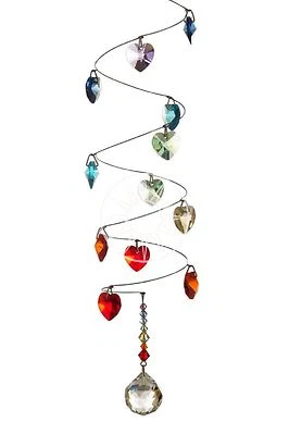 £19.95 • Buy Crystal Ball Heart Mobile Rainbow Maker Suncatcher Hanging Mothers Day Valentine
