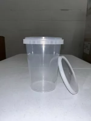 670ml Clear Plastic Tamper Evident Pots/Tubs/Containers With Lids - 1 Box X 240 • £95