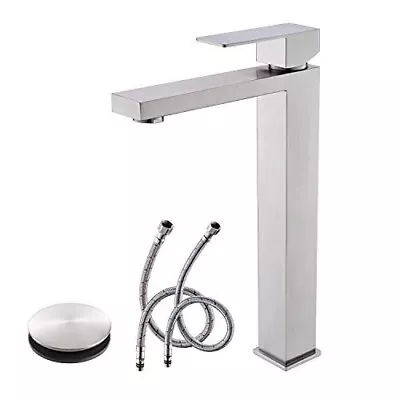 Kenes Brushed Nickel Bowl Vessel Sink Single Handle Tall Bathroom Faucet • $35
