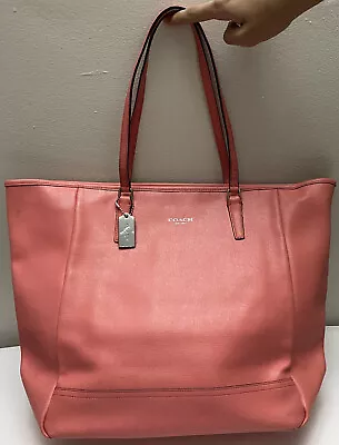 Coach 23821 Saffiano Leather North South Tote PinkShoulder LG To XL Handbag • $65