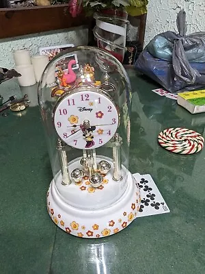 Vintage Disney Minnie Mouse 400 Day Clock With Glass Dome Working BO • £17.52