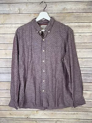 Goodthreads Mens Large Standard Fit Long Sleeve Button Down Polka Dot Shirt • $17.50
