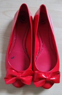 Melissa Red Flat Jelly Shoes 39 6 • £12