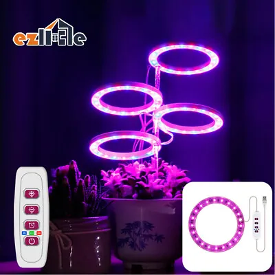 USB LED Grow Light Plant Growing Full Spectrum Dimmable Indoor Plants Ring Lamp • $12.99