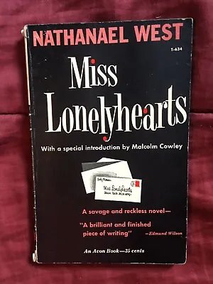 MISS LONELYHEARTS BY NATHANAEL WEST 1959 AVON Vintage Paperback Malcolm Cowley • $10