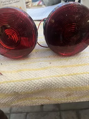 Boat Trailer Vintage Tail Lights Pair NEW! One With License Plate Lense • $29.99