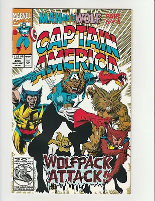 Captain America #406 Comic (Marvel 1992) Wolfpack Attack Man Wolf 8.5 - VF+ • $11.73