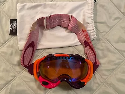Oakley Ski Goggles Pink Orange Purple W Protective Sleeve Great Condition! • $49.99