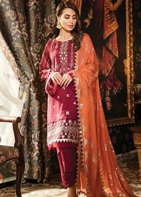 £35 • Buy Qalamkar Luxury Lawn  Stitched Suit , Asim Jofa , Maria B Sapphire Eid Wear.
