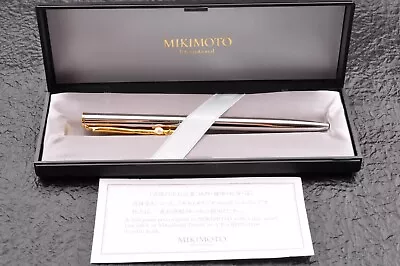 Japanese Pearl Brand MIKIMOTO Ballpoint Pen Silver Plated. With Pearls.with Box. • $92.50