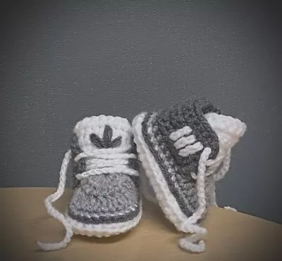 Crochet Baby Shoes Handmade Crochet Wool Baby Booties Sneakers Slippers • £6.99