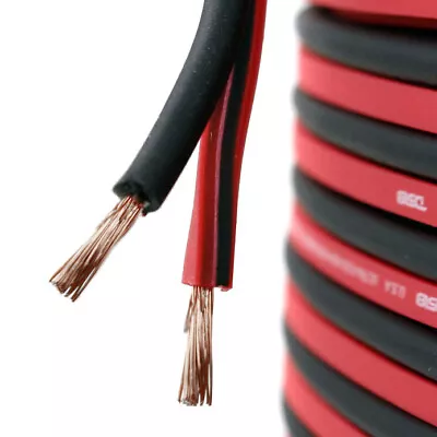 $6.95 • Buy 25 Ft 18 Gauge AWG Speaker Cable Car Home Audio 25' Black And Red Zip Wire DS18