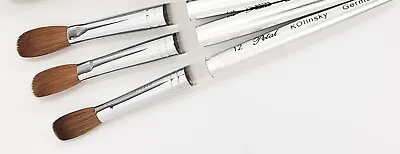 Petal Kolinsky Silver Handle Nail Brush For Acrylic Manicure Powder - (CRIMPED) • $27