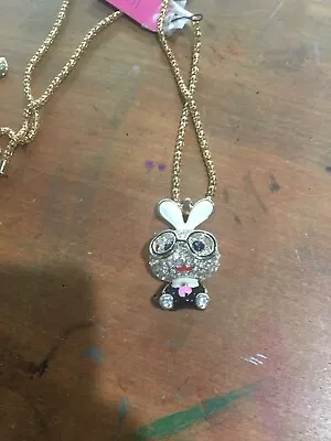 Betsey Johnson BUNNY RABBIT Pendant Necklace NWT • $14.99