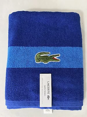 NWT Lacoste Bath Towel Blue Size 30x52 100% Cotton • £25.64