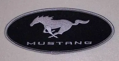 Brand New Black And Silver 10.75” Ford Mustang Pony Embroidered Iron On Patch! • $18.99