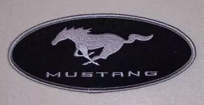 Brand New Black And Silver 6 1/2  Ford Mustang Pony Embroidered Iron On Patch! • $13.99