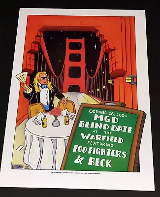 $74 • Buy Beck & Foo Fighters Original Concert Poster San Francisco Miller Genuine Draft