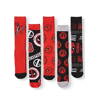 Marvel Comics Anti-Hero Deadpool 5 Pack Crew Socks • $19.98
