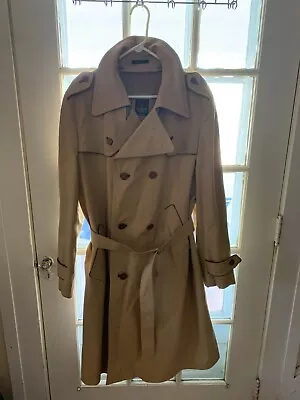 Men's Europe Craft EXCLUSIVE Vtg. Custom Tailored Tan Full Length Trench Coat • $95