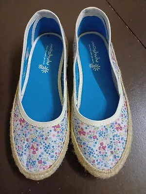 MOSHULU Canvas Espadrilles/ballet Pumps UK 4/EU 37 White/floral NEW! • £19.99