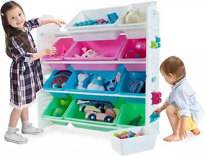 Toy Organizer With 12 Removable Storage Bins Multi-Bin Organizer For Books Bui • $115.99