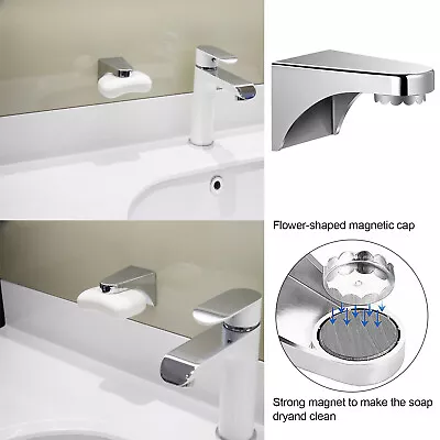 Magnetic Bathroom Soap Dish Soap Holder Soapbox Plate Tray Drain Jewelry Holder • £9.92